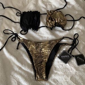 Zaful Black and Gold Bikini